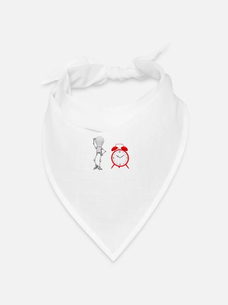 Glühbirnen Figur mit Wecker - Bandana Dreieckstuch - Weiß