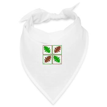 Eichenlaub deutscher Wald Blätter Eicheln Herbst - Bandana Dreieckstuch - Weiß - Vorne