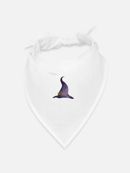 Hexenhut Halloween - Bandana Dreieckstuch - Weiß
