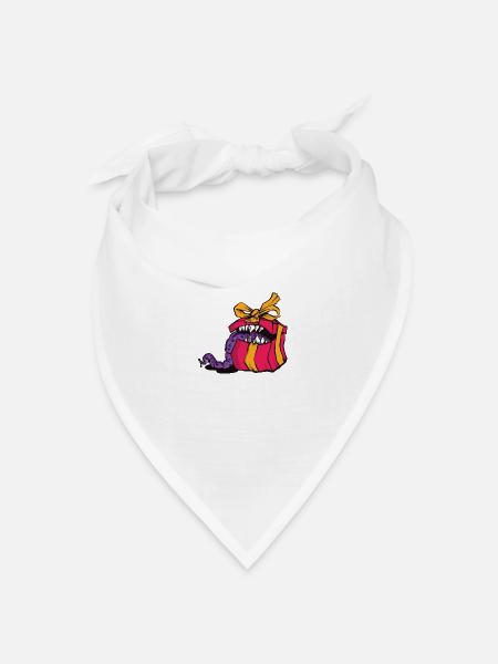 Weihnachtsgeschenk Mimic Monster RPG Meme - Bandana Dreieckstuch - Weiß