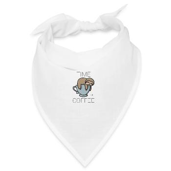 Time for Coffee - Bandana Dreieckstuch - Weiß - Vorne