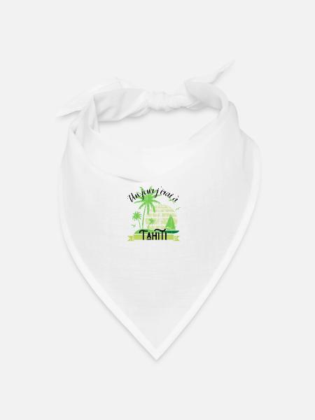 Eines Tages werde ich nach Tahiti gehen - Bandana Dreieckstuch - Weiß