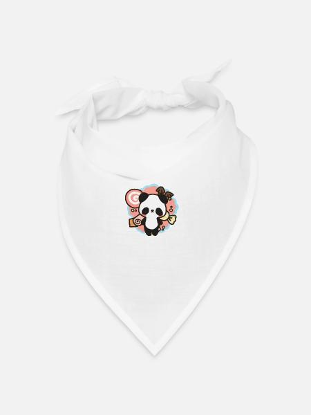 kawaii panda - lots of candy & sweets - Bandana Dreieckstuch - Weiß