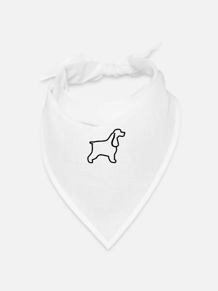 English Cocker Spaniel Umriss - Bandana Dreieckstuch - Weiß