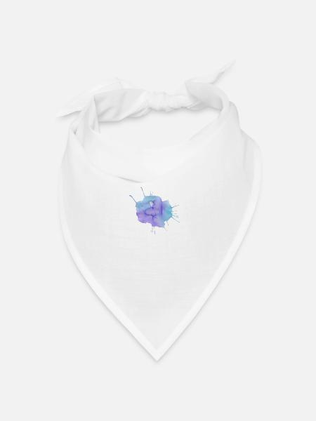 Farbklecks - Bandana Dreieckstuch - Weiß