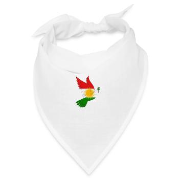 Taube Kurdistan Peace - Bandana Dreieckstuch - Weiß - Vorne