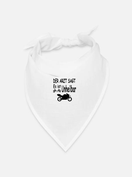 Motorrad - Bandana Dreieckstuch - Weiß