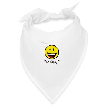 SmileyWorld "Sei glücklich" - Bandana Dreieckstuch - Weiß - Vorne
