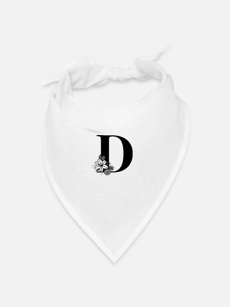 Buchstabe D - Bandana Dreieckstuch - Weiß