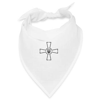 Ukraine Symbol Präsident Selenskyj - Bandana Dreieckstuch - Weiß - Vorne