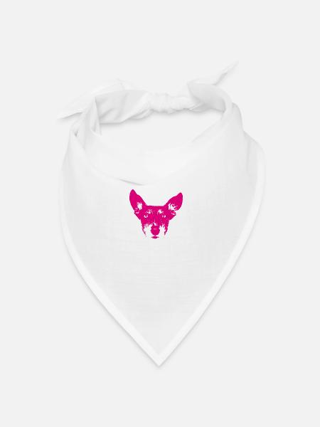 Hund Pink - Bandana Dreieckstuch - Weiß