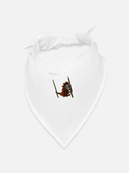 Orang Utan - Bandana Dreieckstuch - Weiß
