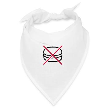 Verboten Burger essen - Bandana Dreieckstuch - Weiß - Vorne