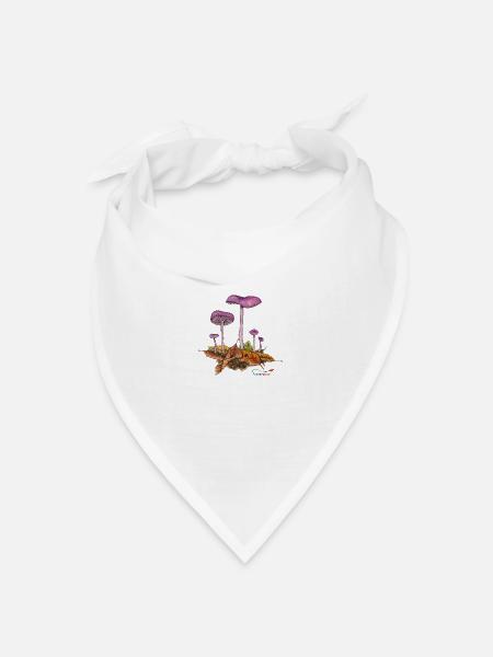 Violetter Lacktrichterling (Laccaria amethystea) - Bandana Dreieckstuch - Weiß