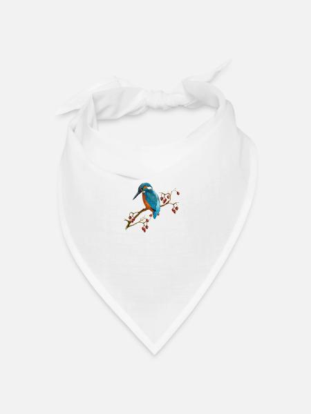 Bunter Vogel - Bandana Dreieckstuch - Weiß