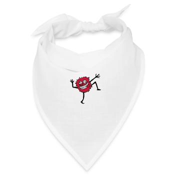 Tanzendes Haariges Monster - Bandana Dreieckstuch - Weiß - Vorne