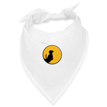 Mond Klippe sitzender Hund - Bandana Dreieckstuch - Weiß - Vorne