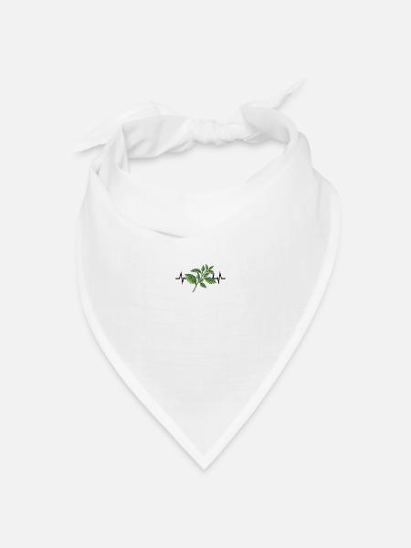 Basilikum Kräuter Herzschlag - Bandana Dreieckstuch - Weiß