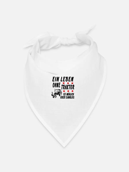Traktor - Bandana Dreieckstuch - Weiß