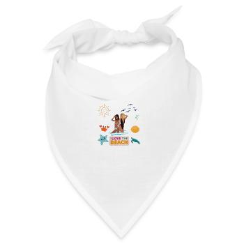 Ich liebe den Strand - Bandana Dreieckstuch - Weiß - Vorne