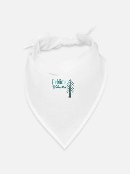 Fröhliche Weihnachten - Bandana Dreieckstuch - Weiß