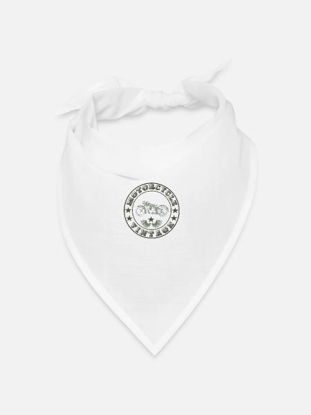 Vintage Motorrad / Zeichnung - Bandana Dreieckstuch - Weiß