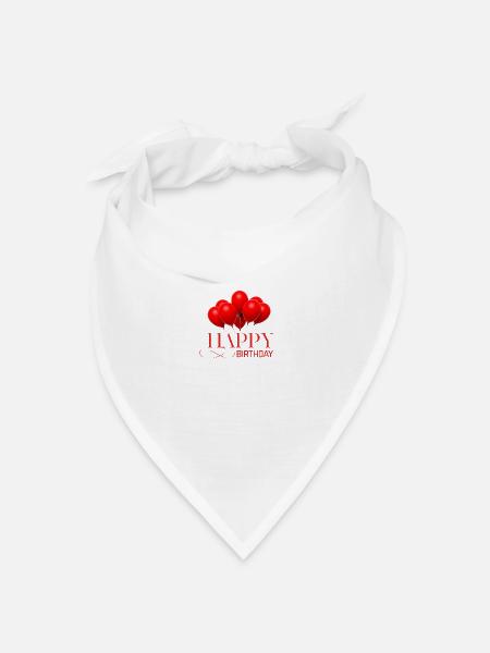 Happy birthday - Bandana Dreieckstuch - Weiß
