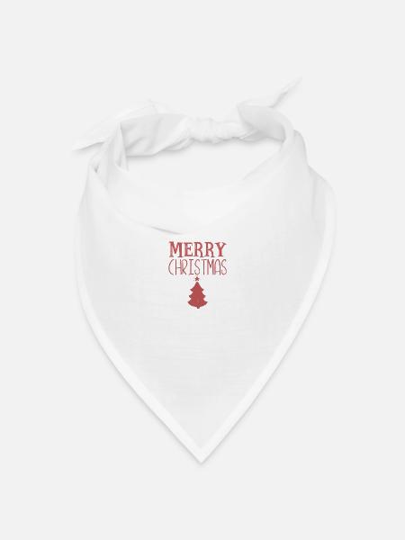 Merry christmas - Bandana Dreieckstuch - Weiß