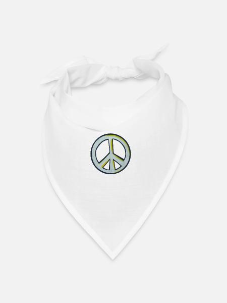 Friede - Bandana Dreieckstuch - Weiß