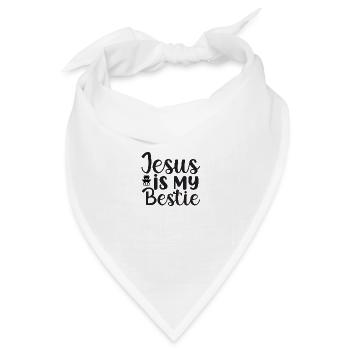 Jesus is my Bestie - Bandana Dreieckstuch - Weiß - Vorne
