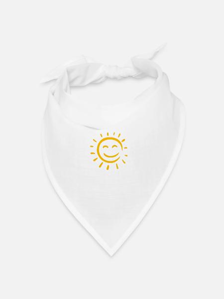 Sonne 1 - Bandana Dreieckstuch - Weiß