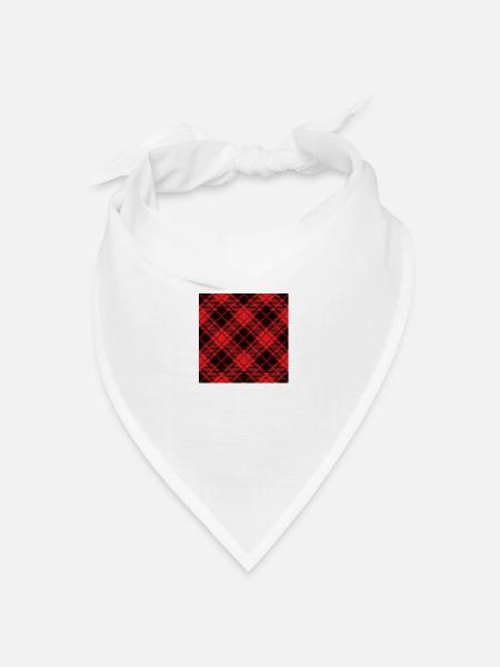 Rotes und schwarzes Flanell-Büffelmuster - Bandana Dreieckstuch - Weiß