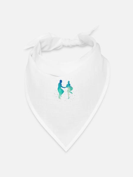 Tanz Latein, Salsa, Samba, Swing Tanzpaar - Bandana Dreieckstuch - Weiß