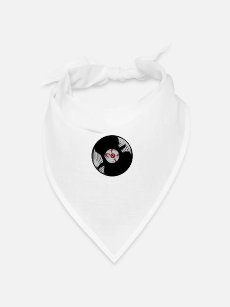 Horror Auge Vinyl Schallplatte - Bandana Dreieckstuch - Weiß