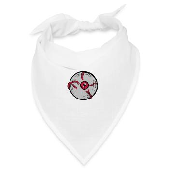 Großes Crazy Horror Auge - Bandana Dreieckstuch - Weiß - Vorne