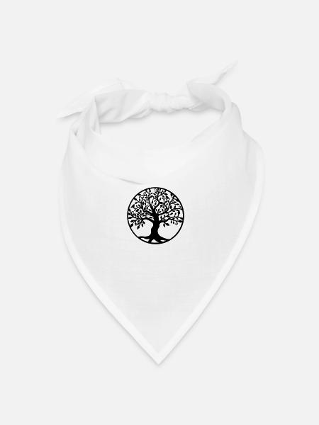 Baum des Lebens - Bandana Dreieckstuch - Weiß