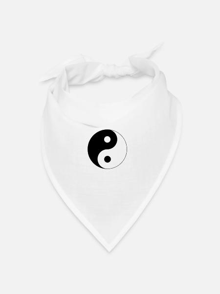 Yin Yang Design - Bandana Dreieckstuch - Weiß
