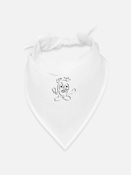Seltsames Monster - Bandana Dreieckstuch - Weiß