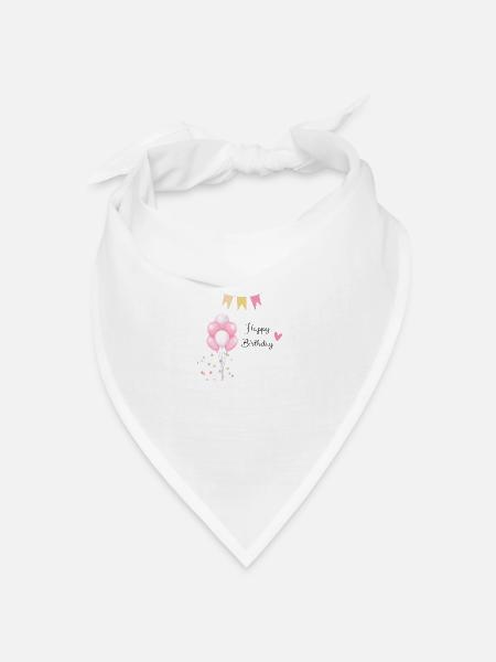 Geburtstagsgeschenk - Happy Birthday - Bandana Dreieckstuch - Weiß