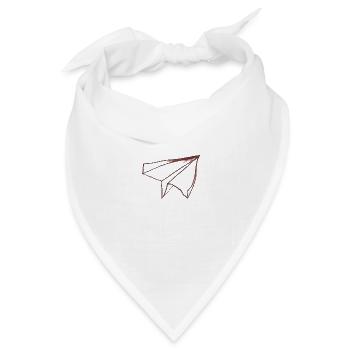 Papierflieger - cooler arty Style für Überflieger - Bandana Dreieckstuch - Weiß - Vorne