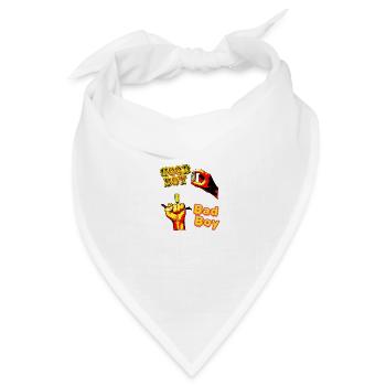 Guter Junge VS böser Junge - Bandana Dreieckstuch - Weiß - Vorne