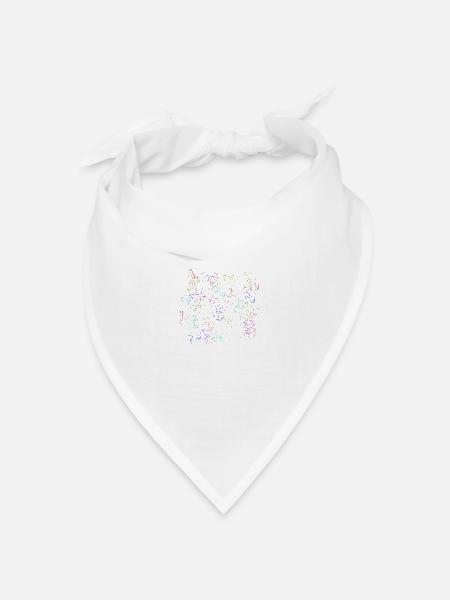 buntes Florales Design - Bandana Dreieckstuch - Weiß