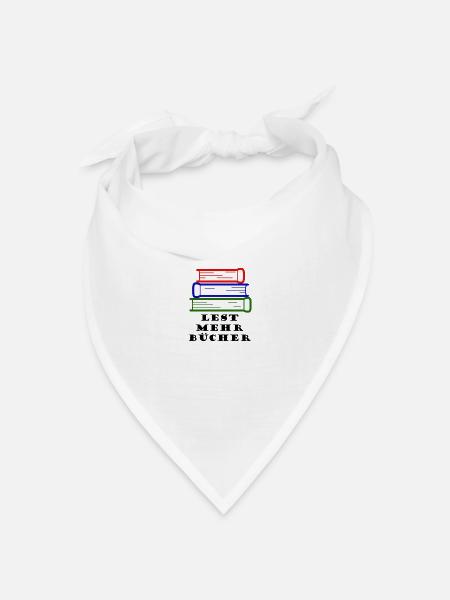 Lest mehr Bücher - Bandana Dreieckstuch - Weiß