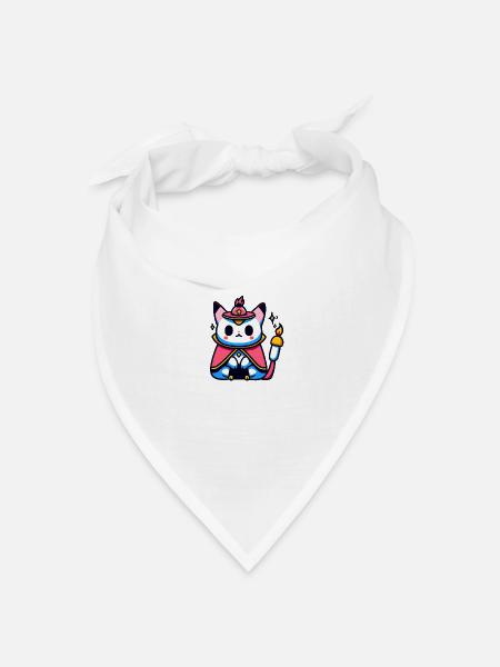 Zauberkatze - Bandana Dreieckstuch - Weiß