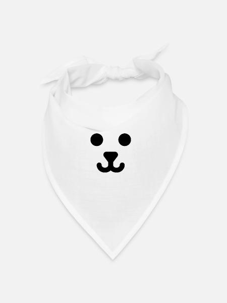 Bären Gesicht - Bandana Dreieckstuch - Weiß