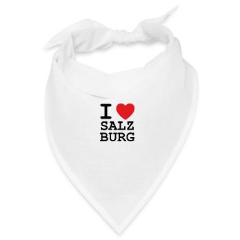 I Love Salzburg - Ich liebe Salzburg - Bandana Dreieckstuch - Weiß - Vorne