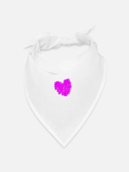 Heart - Bandana Dreieckstuch - Weiß