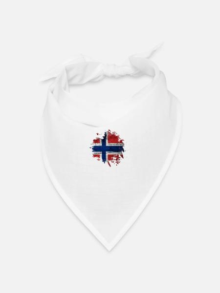 Norwegen Norwegen Oslo Skandinavien Wikinger - Bandana Dreieckstuch - Weiß
