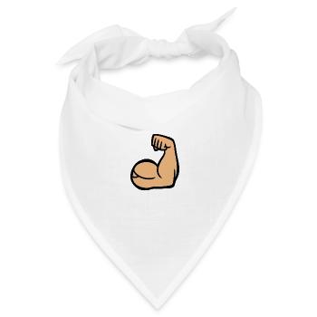 muskulöser Arm - Bandana Dreieckstuch - Weiß - Vorne