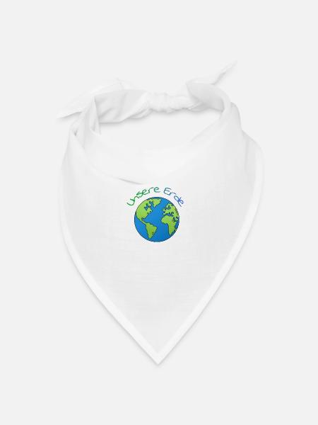 Unsere Erde - Bandana Dreieckstuch - Weiß